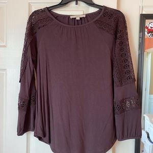 LOFT Dark Mauve cotton blouse